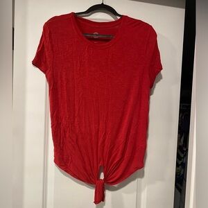 Red Relaxed Knot Shirt